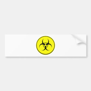Yellow bio-hazard logo bumper sticker