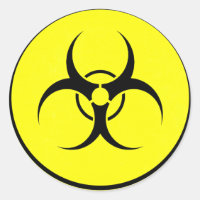 Yellow bio-hazard logo