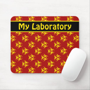 Yellow Biohazard Mousepad w/ Custom Text