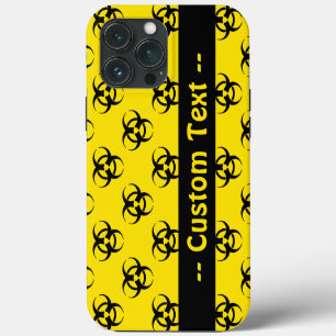Yellow Biohazard Phone Case w/ Custom Text