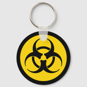 Yellow Biohazard Symbol Key Ring