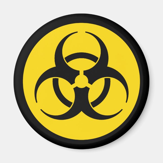 Yellow Biohazard Symbol Magnet (Front)