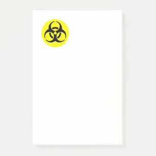 Yellow BioHazard Symbol Post-it Notes