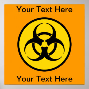 Yellow Biohazard Symbol Poster