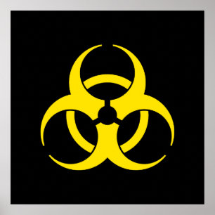 Yellow Biohazard Symbol Poster