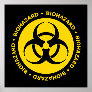Yellow Biohazard Symbol Poster