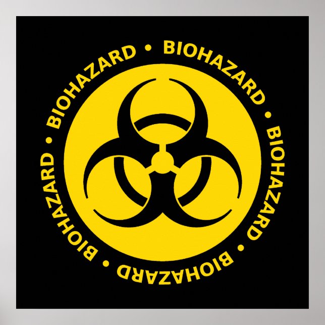 Yellow Biohazard Symbol Poster (Front)