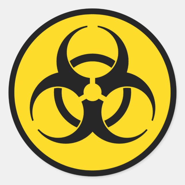 Yellow Biohazard Symbol Sticker (Front)
