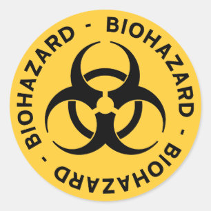 Yellow Biohazard Symbol Sticker