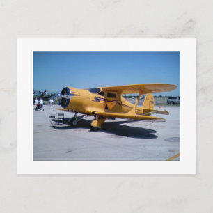 Yellow Biplane Postcard