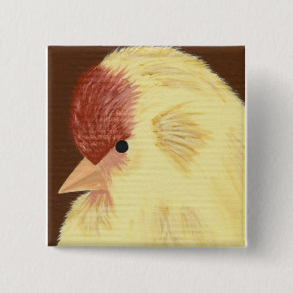 Yellow bird 15 cm square badge
