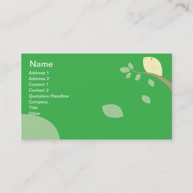 Yellow Bird - Business Business Card (Front)