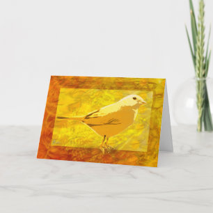 Yellow bird canary bird greeting card