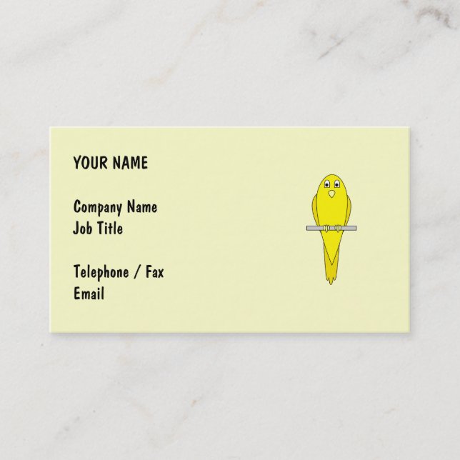 Yellow Bird. Canary. Business Card (Front)