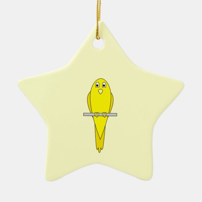 Yellow Bird. Canary. Ceramic Tree Decoration (Front)