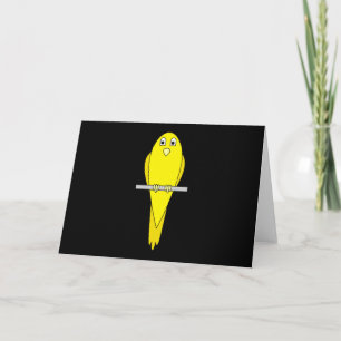 Yellow Bird. Canary. On Black. Card