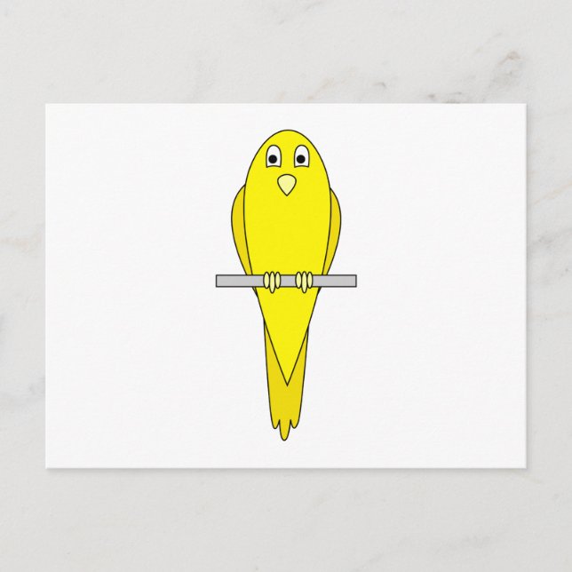 Yellow Bird. Canary. On White. Postcard (Front)