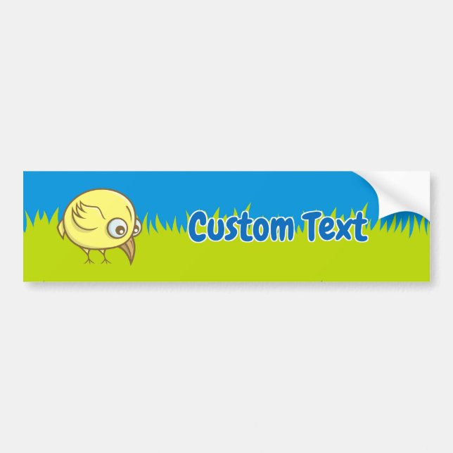 Yellow bird cartoon bumper sticker (Front)