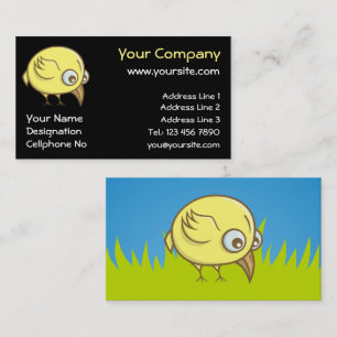 Yellow bird cartoon business card