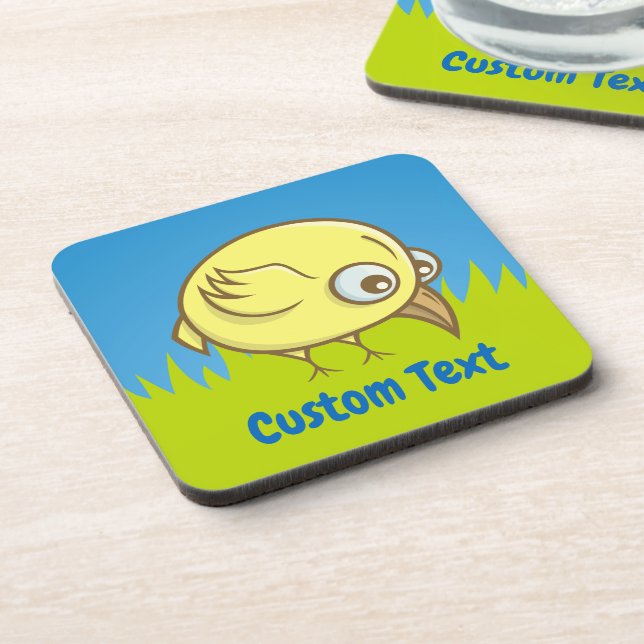 Yellow bird cartoon coaster (Left Side)