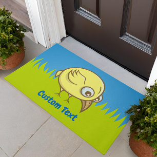 Yellow bird cartoon doormat