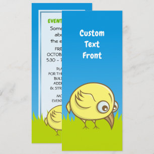 Yellow bird cartoon invitation