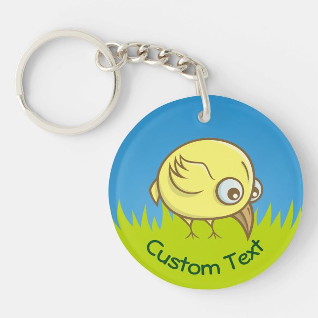 Yellow Bird Cartoon Keychain (Front)