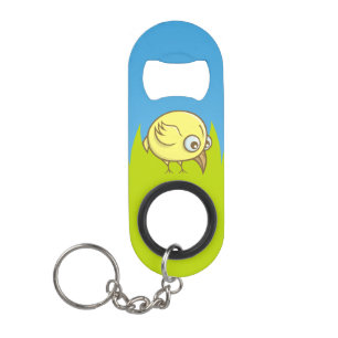 Yellow bird cartoon keychain bottle opener