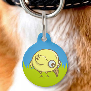 Yellow bird cartoon pet tag