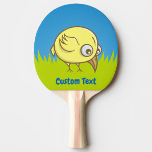 Yellow bird cartoon ping pong paddle