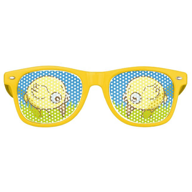 Yellow bird cartoon retro sunglasses (Front)