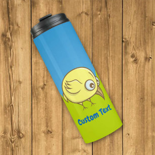 Yellow bird cartoon thermal tumbler