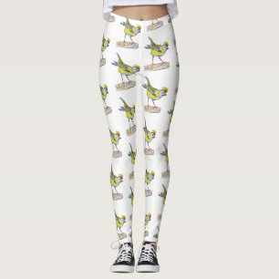 Yellow Bird Drawing Leggings