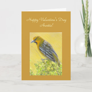 Yellow Bird Drawing Valentine Aunt Template Card