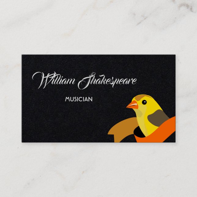 Yellow Bird Finch Illustration Business Card (Front)