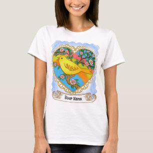 Yellow Bird Heart Grandma T-Shirt