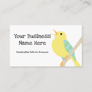 Yellow Bird Patchwork Business Card v