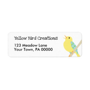 Yellow Bird Patchwork Return Address Label