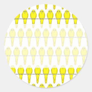 Yellow Bird Pattern. Canaries. Classic Round Sticker