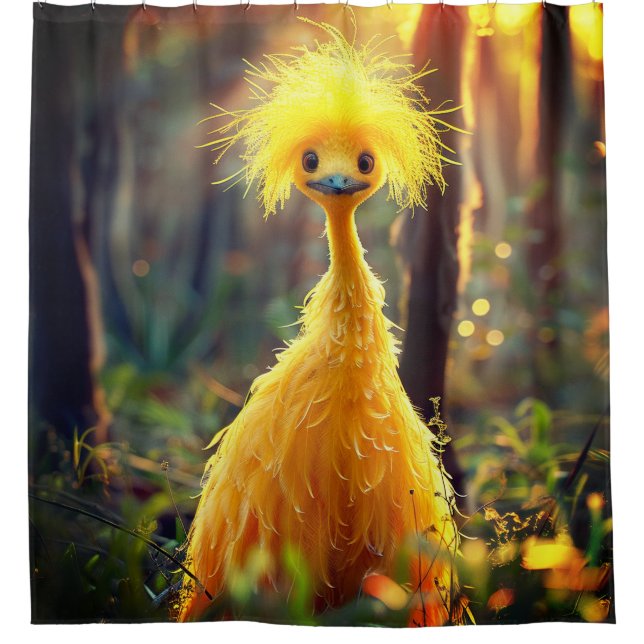 Yellow Bird Shower Curtain (Front)