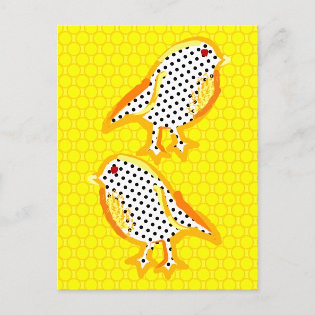'yellow birds' digital painting Postcard (Front)