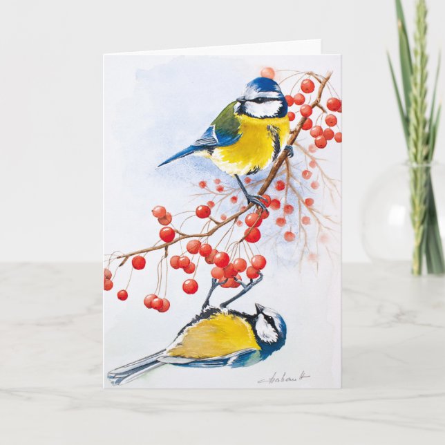 Yellow birds holiday card (Front)