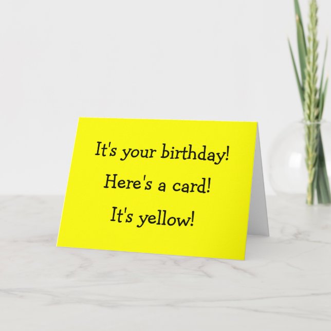 Yellow Birthday Card (Front)