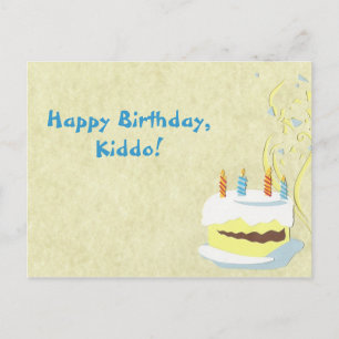 Yellow Birthday Postcard