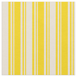 Yellow & Bisque Coloured Lined/Striped Pattern Fabric