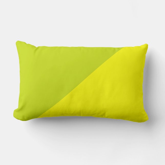Yellow & Bitter Lemon Solid Colour Background Lumbar Cushion (Front)