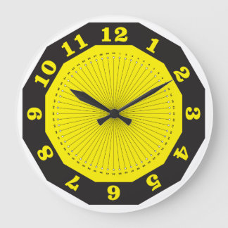 yellow black abstract clock with minutes