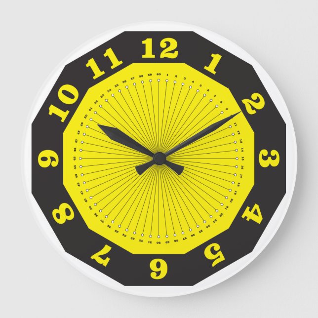 yellow black abstract clock with minutes (Front)