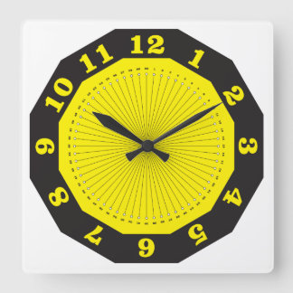 yellow black abstract clock with minutes