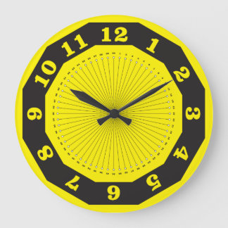 yellow black abstract clock with minutes